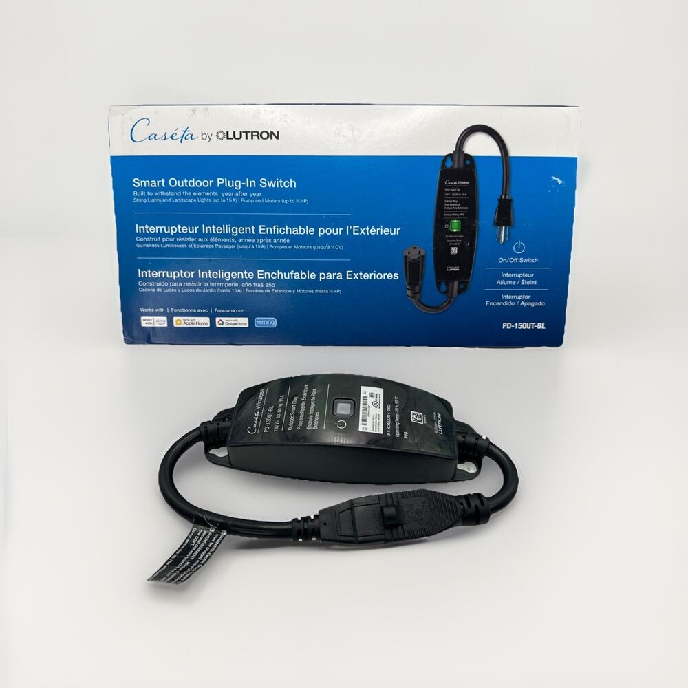 Lutron Caseta Outdoor Smart Plug 15A (PD-15OUT-BL) Work W/ Alexa Google HomeKit